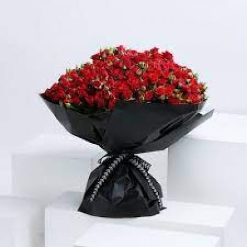100 Baby Roses | Black Wrap